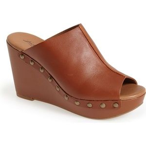 Women's Brown Open Toe Slide Mule Clog Sandals